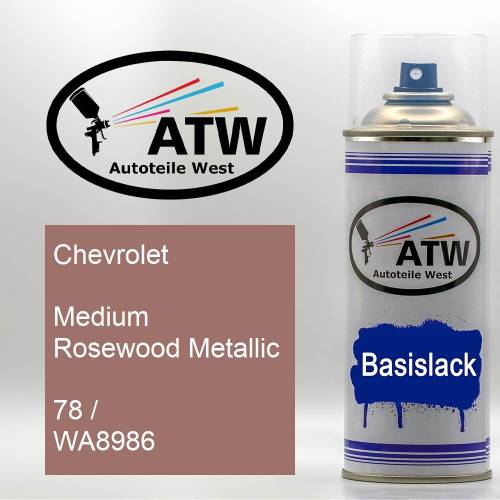 Chevrolet, Medium Rosewood Metallic, 78 / WA8986: 400ml Sprühdose, von ATW Autoteile West.